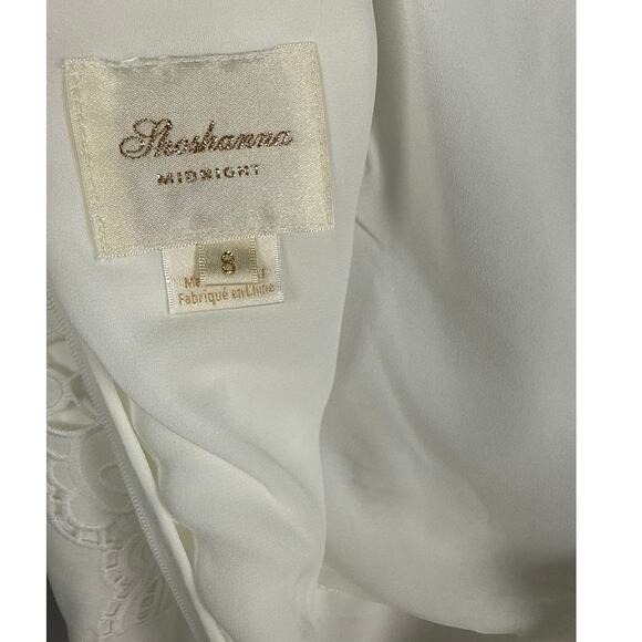 Shoshanna Midnight Bright White Eyelet Puff-Sleeve Maxi Dress Size 8 - Picture 14 of 16